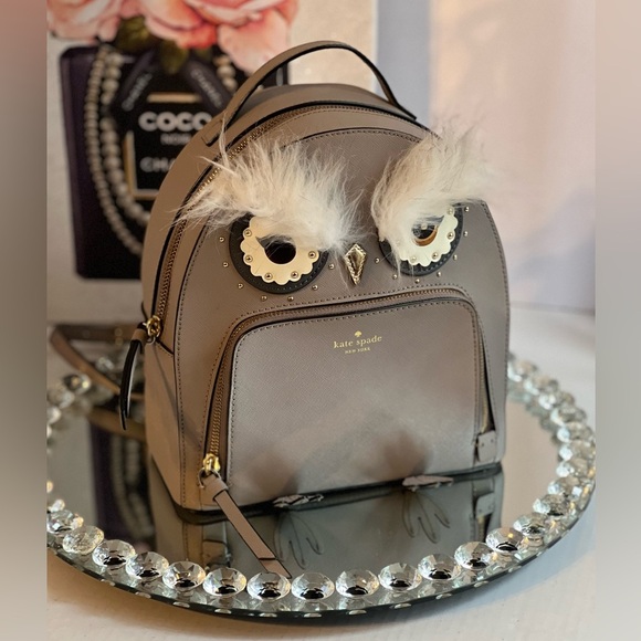 Kate Spade Gray Owl Mini Backpack like new condition - Picture 9 of 16